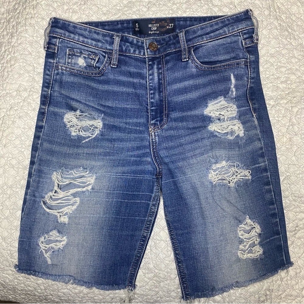 Hollister Crop High Rise Shorts Size 5 Distressed Women’s Hollister Shorts